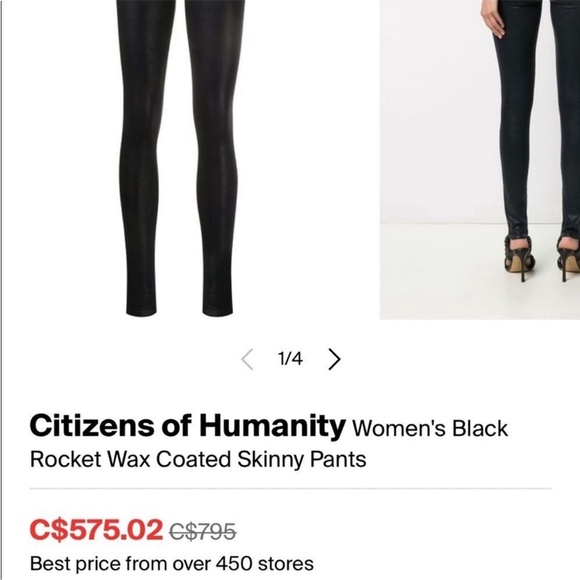 Citizens of Humanity Rocket High Rise Wax Coated Leatherette Skinny Jeans - Picture 8 of 14
